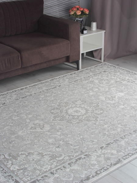 Турецкий прямоугольный ковёр GA075G GREY / GREY