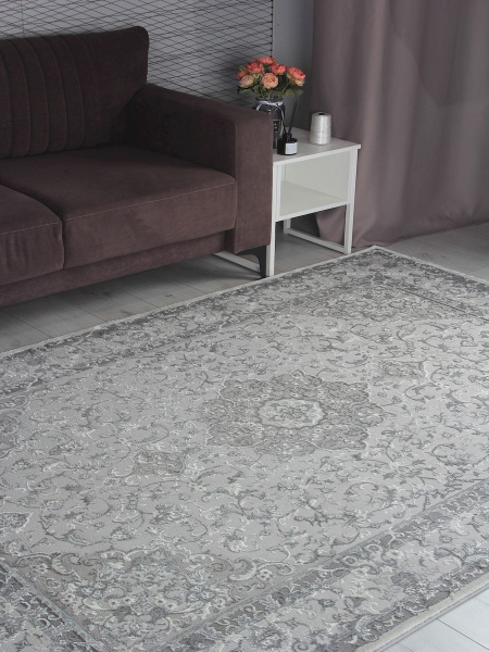 Турецкий прямоугольный ковёр GA075G GREY / GREY