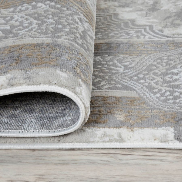 Турецкий прямоугольный ковёр  C968ALL GREY/GREY