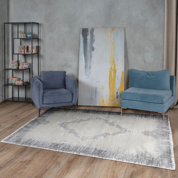 Турецкий прямоугольный ковёр  T1400LL CREAM/GREY