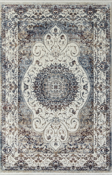 Турецкий прямоугольный ковёр 00641D D.BLUE FDY / BEIGE FDY