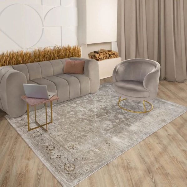 Турецкий прямоугольный ковёр  A4272A BEIGE/MUSTARD