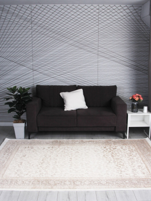 Турецкий прямоугольный ковёр 4554B S.WHITE / CREAM