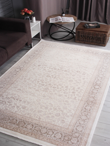 Турецкий прямоугольный ковёр 4554B S.WHITE / CREAM
