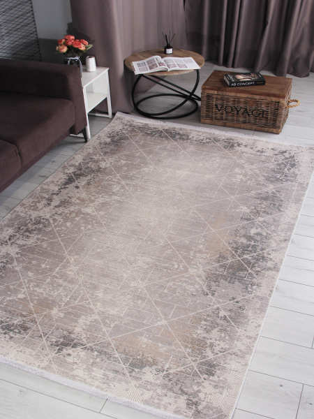 Турецкий прямоугольный ковёр 9237A S.CREAM / L.GREY