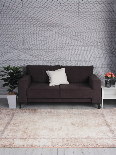 Турецкий прямоугольный ковёр 9337A S.WHITE / BROWN