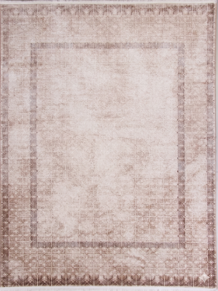 Турецкий прямоугольный ковёр 9337A S.WHITE / BROWN