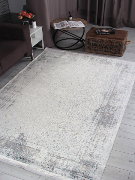 Турецкий прямоугольный ковёр 9361A S.CREAM / ANTHRACITE