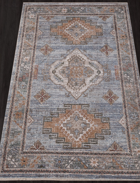 Турецкий прямоугольный ковёр 35016 030 BLUE