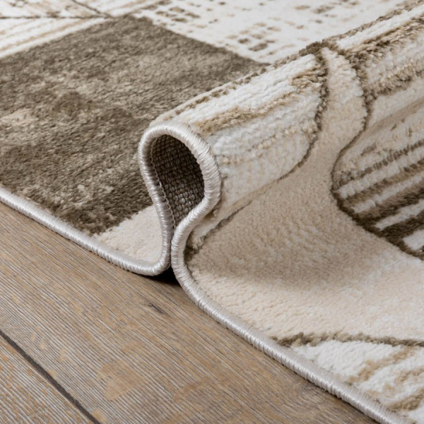 Турецкий прямоугольный ковёр  B1236A CREAM/BROWN
