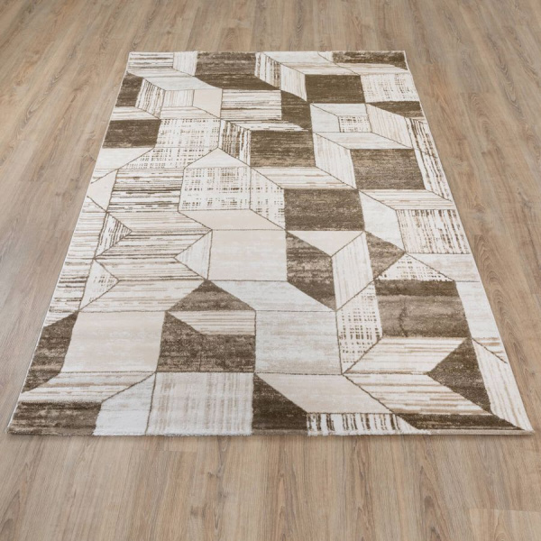 Турецкий прямоугольный ковёр  B1236A CREAM/BROWN