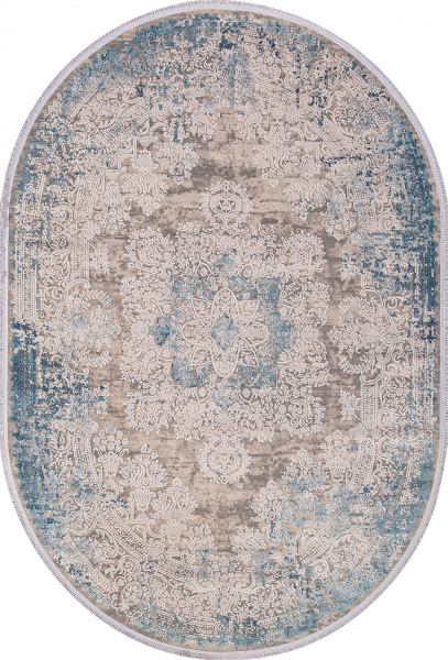 Турецкий овальный ковёр 9304 BEIGE / BLUE