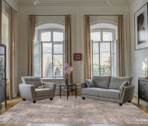 Турецкий прямоугольный ковёр 38871 780 BEIGE / GREY