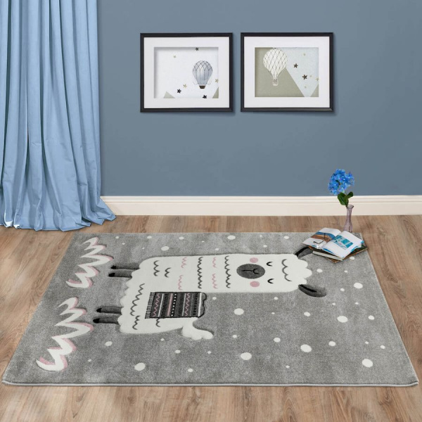 Турецкий прямоугольный ковёр  C555 GREY/CREAM