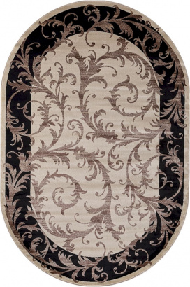 Российский овальный ковёр d156 CREAM-BLACK