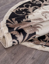 Российский овальный ковёр d156 CREAM-BLACK