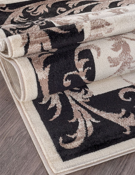 Российский овальный ковёр d156 CREAM-BLACK