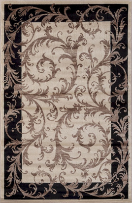 Российский прямоугольный ковёр d156 CREAM-BLACK