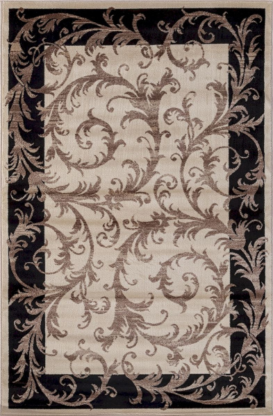 Российский прямоугольный ковёр d156 CREAM-BLACK