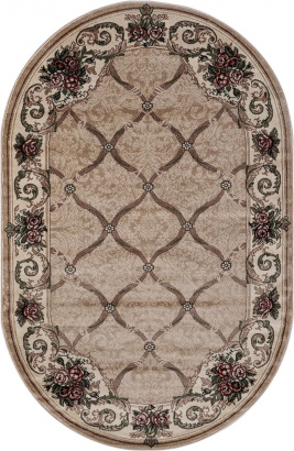 Российский овальный ковёр D468 BEIGE