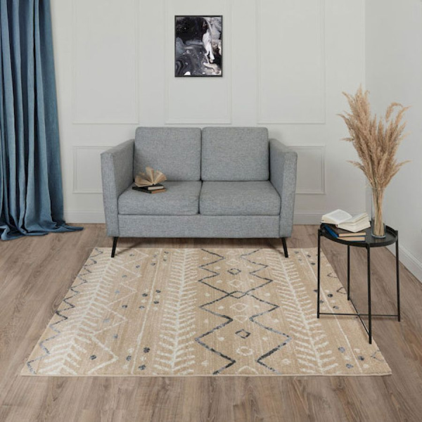 Турецкий прямоугольный ковёр  J080A BEIGE/WHITE