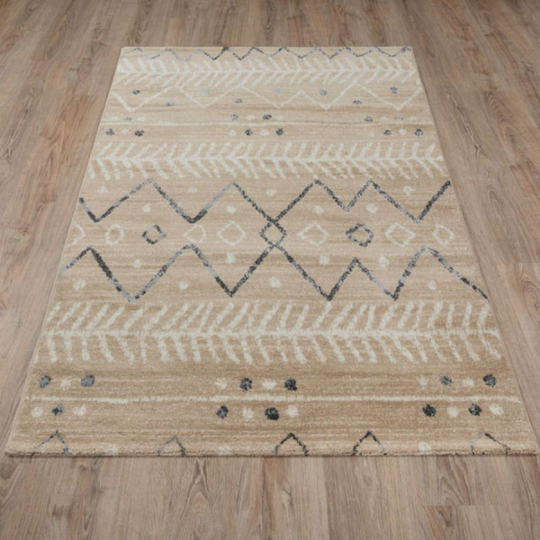 Турецкий прямоугольный ковёр  J080A BEIGE/WHITE