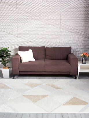 Турецкий прямоугольный ковёр 20802A L.BEIGE / WHITE