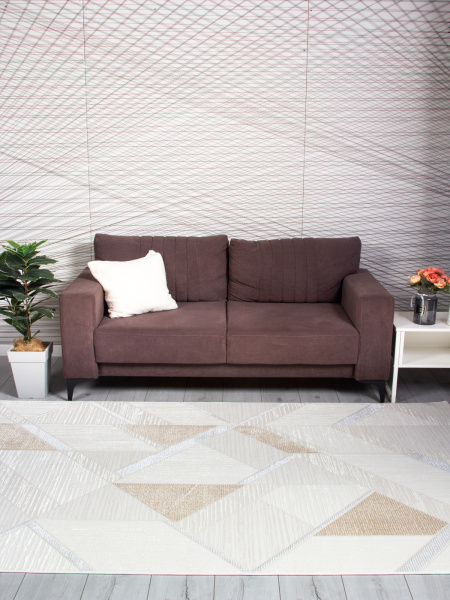 Турецкий прямоугольный ковёр 20802A L.BEIGE / WHITE