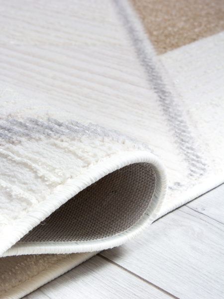 Турецкий прямоугольный ковёр 20802A L.BEIGE / WHITE