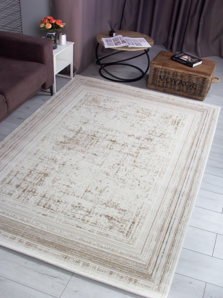 Турецкий прямоугольный ковёр 20809A L.BEIGE / WHITE