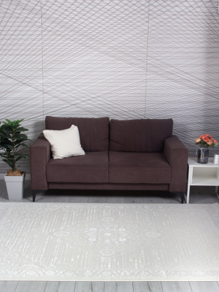 Турецкий прямоугольный ковёр 20811A L.GREY / WHITE