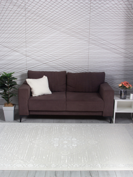 Турецкий прямоугольный ковёр 20811A L.GREY / WHITE