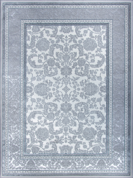 Турецкий прямоугольный ковёр 20812A WHITE / L.GREY