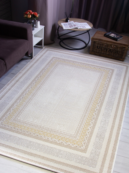 Турецкий прямоугольный ковёр 20813A L.GOLD / L.BEIGE