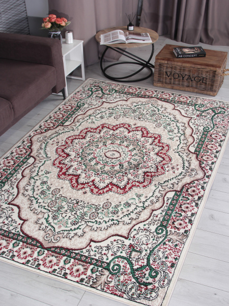 Российский прямоугольный ковёр F670 CREAM-RED