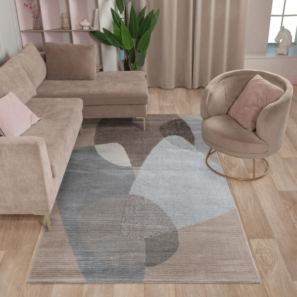 Турецкий прямоугольный ковёр  L339A BEIGE/GREY