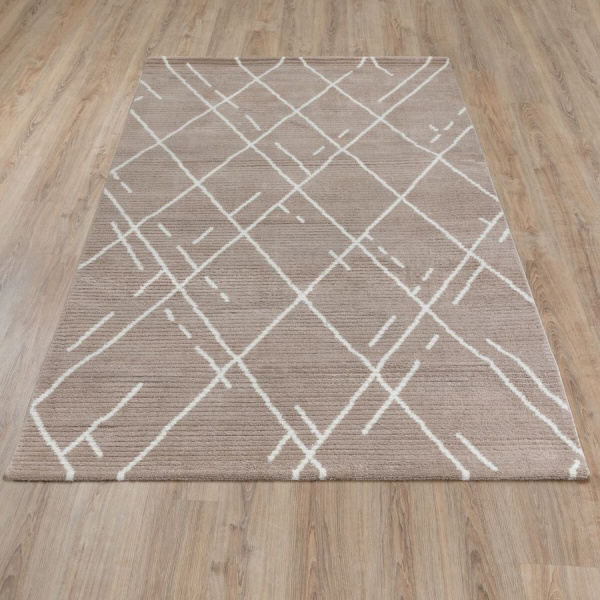 Турецкий прямоугольный ковёр  L348A BEIGE/WHITE