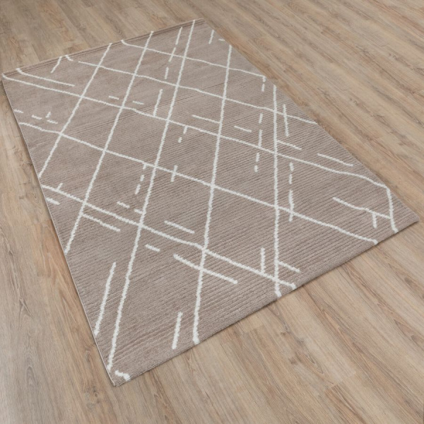 Турецкий прямоугольный ковёр  L348A BEIGE/WHITE