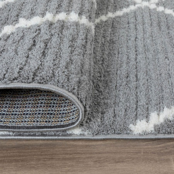 Турецкий прямоугольный ковёр  L348A GREY/WHITE