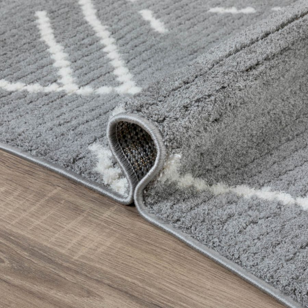 Турецкий прямоугольный ковёр  L348A GREY/WHITE
