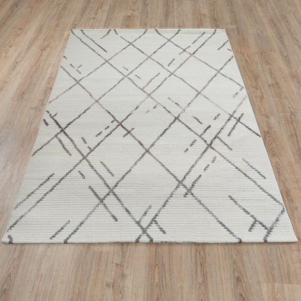Турецкий прямоугольный ковёр  L348A WHITE/BEIGE
