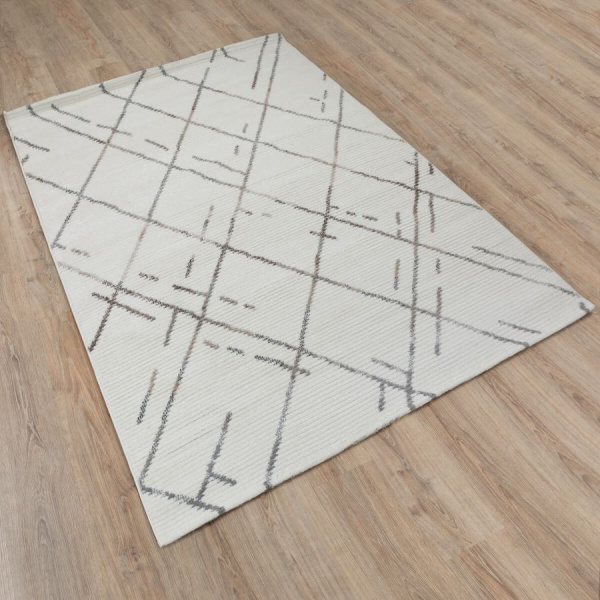 Турецкий прямоугольный ковёр  L348A WHITE/BEIGE
