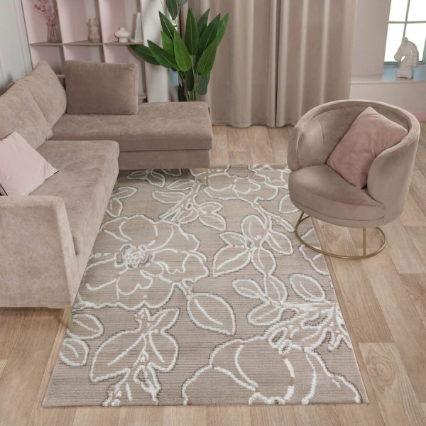 Турецкий прямоугольный ковёр  L479A BEIGE/WHITE