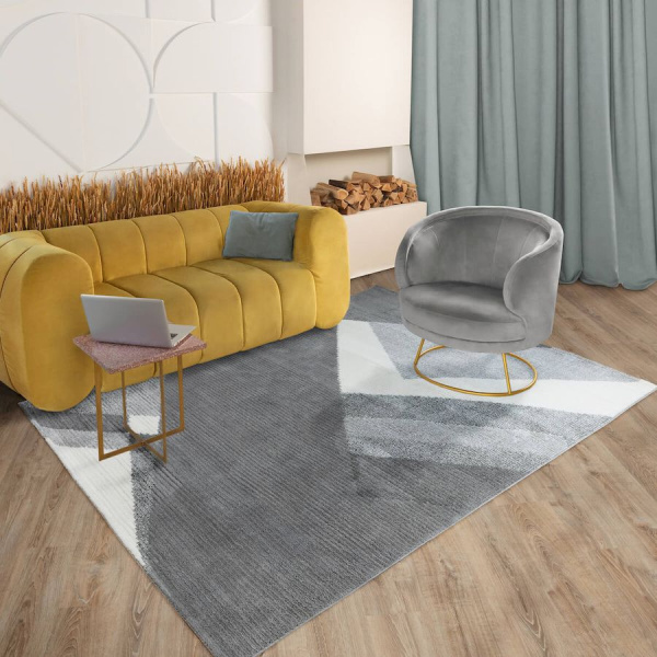 Турецкий прямоугольный ковёр  L552A GREY/GREY