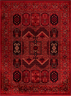 Турецкий прямоугольный ковёр 40289A RED / RED