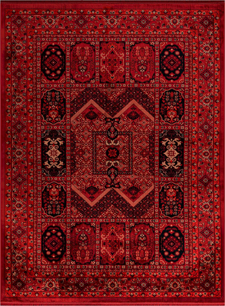 Турецкий прямоугольный ковёр 40289A RED / RED