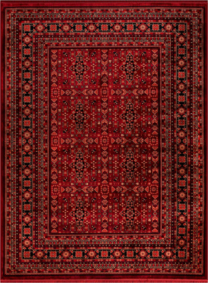 Турецкий прямоугольный ковёр 40290A RED / RED