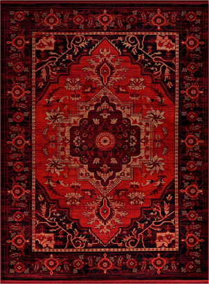 Турецкий прямоугольный ковёр 40293B RED / BLACK