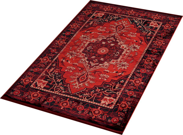 Турецкий прямоугольный ковёр 40293B RED / BLACK