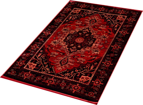 Турецкий прямоугольный ковёр 40293B RED / BLACK